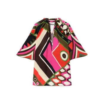 EMILIO PUCCI Vivara print V neck Blouse