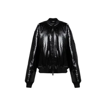 Balenciaga Leather Bomber Jacket