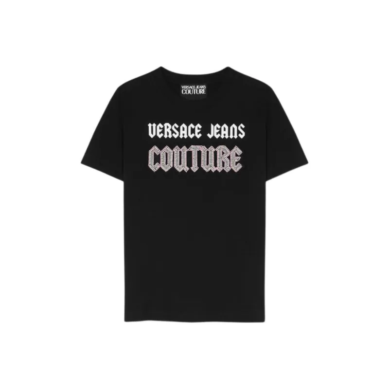 VERSACE JEANS COUTURE Bead embellished Cotton T shirt-0