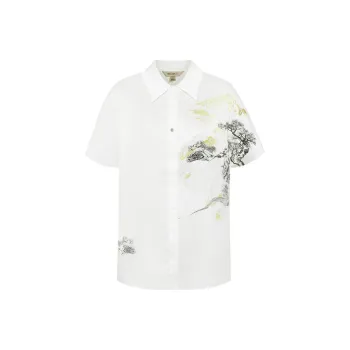 BBLLUUEE Shirt Women's Crescent White