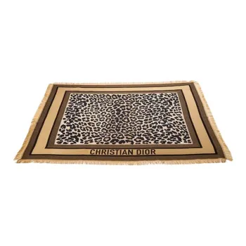 DIOR Fringed Leopard Printed Scarf