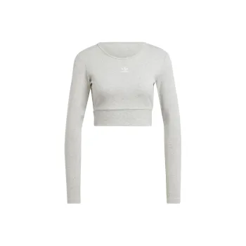 Adidas Originals Set in Sleeve T Shirt Women's Gray