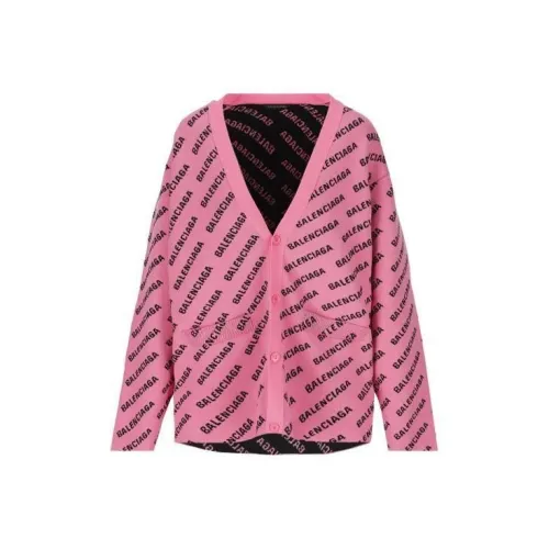 Balenciaga Logo Intarsia Knit Cardigan