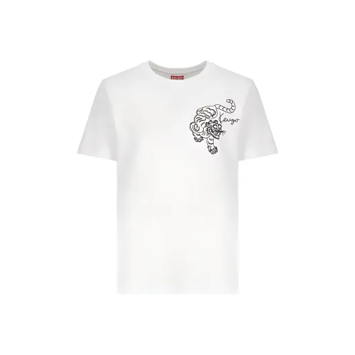 KENZO Gots Star Tiger Embroidered Crewneck T-Shirt