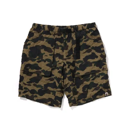 A BATHING APE Crinkle Effect 1st Camo Regular Fit Climbing Shorts