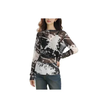 Wbwq T Shirt Women's Ink Wash Print
