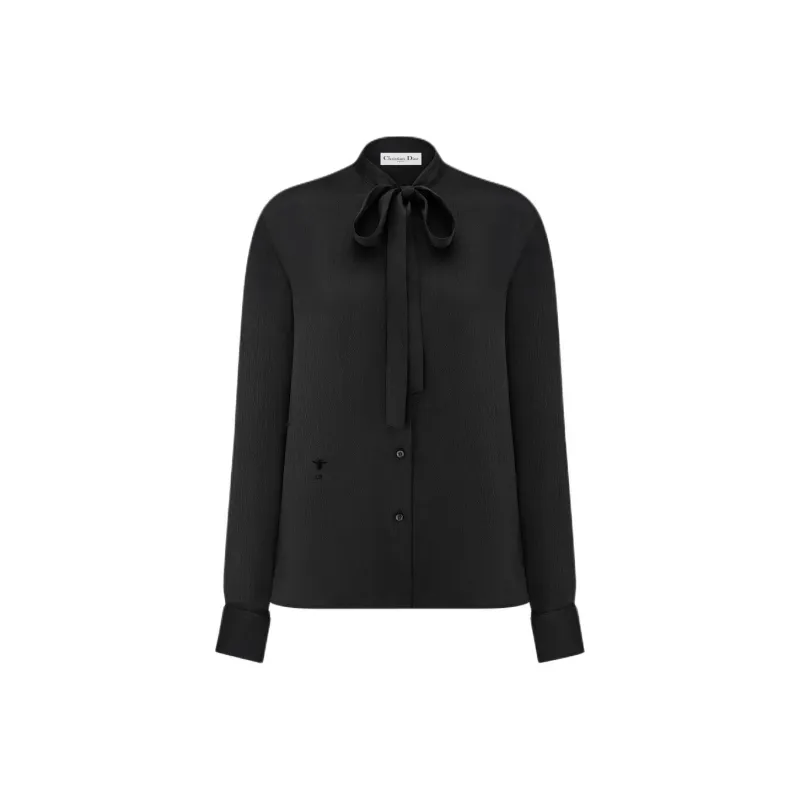 DIOR Ascot Blouse Shirt Women's Black-0