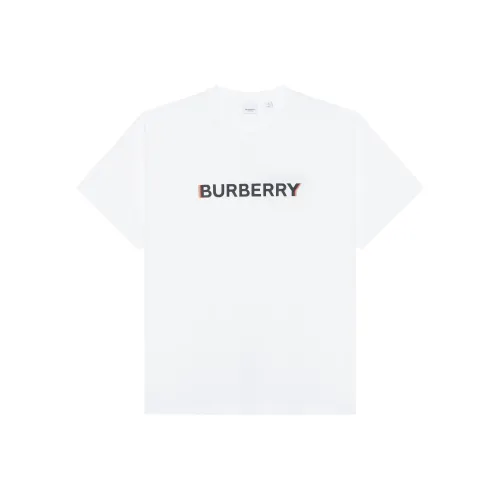 Burberry Logo Print Cotton Oversized T shirt Women's White