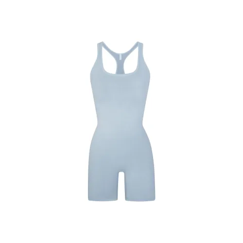 SKIMS OUTDOOR MID THIGH ONESIE Jumpsuit Women's DENIM/Denim