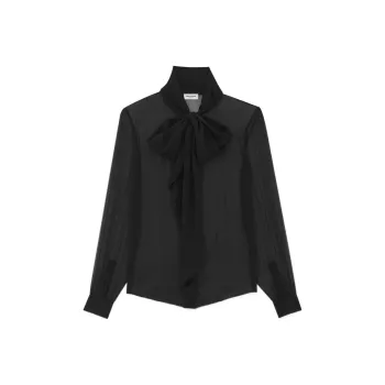 SAINT LAURENT Pussy Bow Long Sleeved Shirt