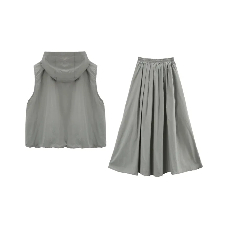 A Paradise For Awakening Skirt Set Women's Gray-1