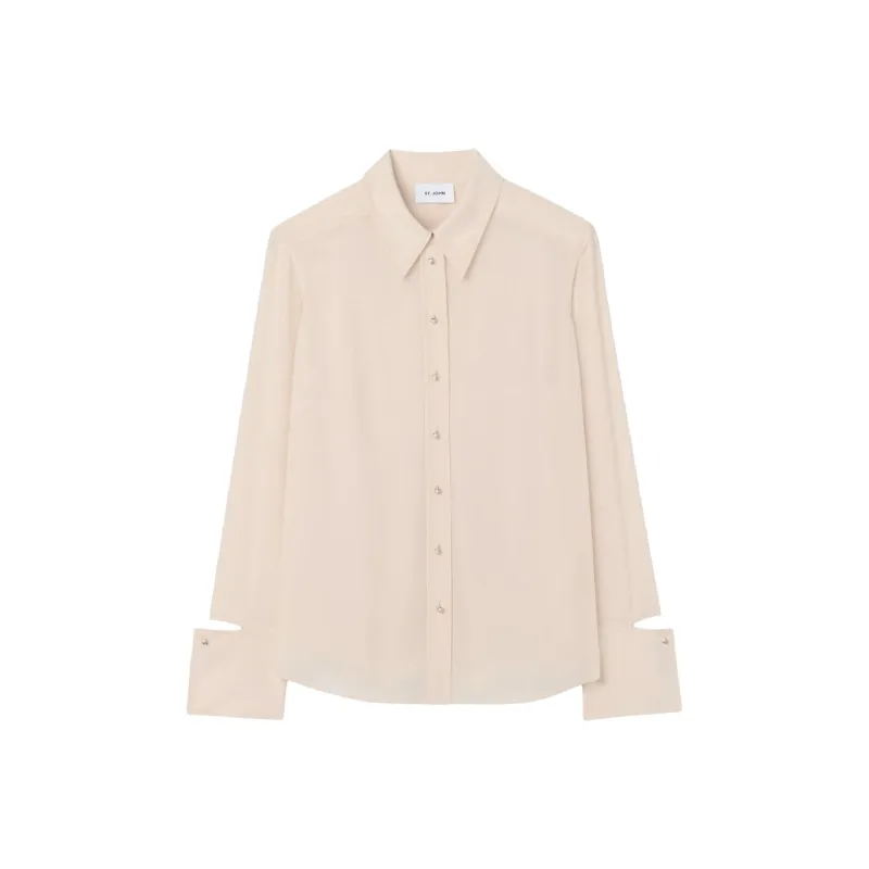 St. John Crepe De Chine Silk Blouse-0