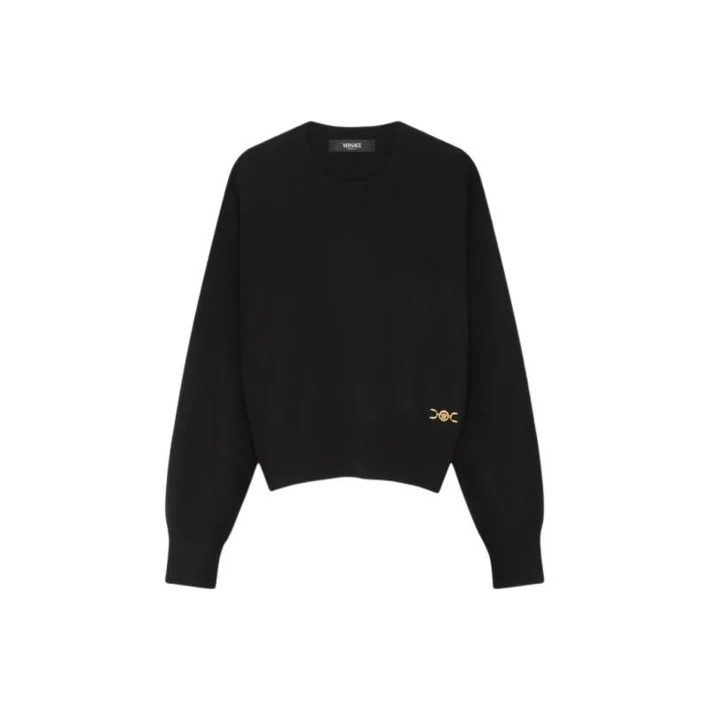VERSACE Logo Plaque Crewneck Jumper-0