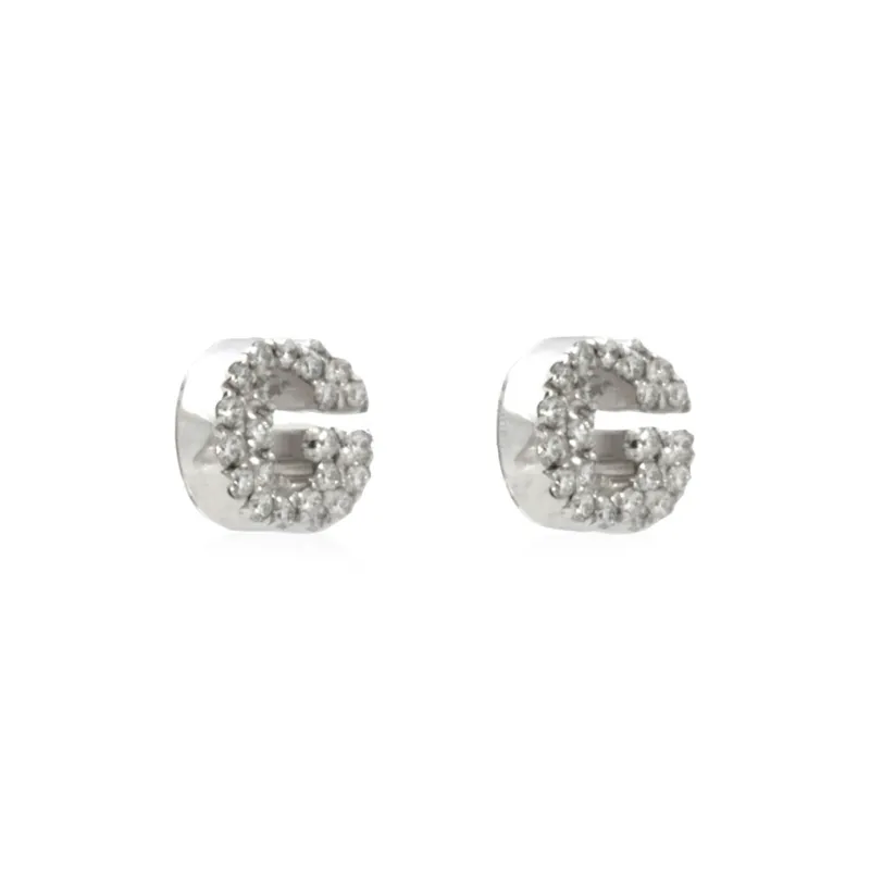 GUCCI White Gold Earrings Women's Silver-1