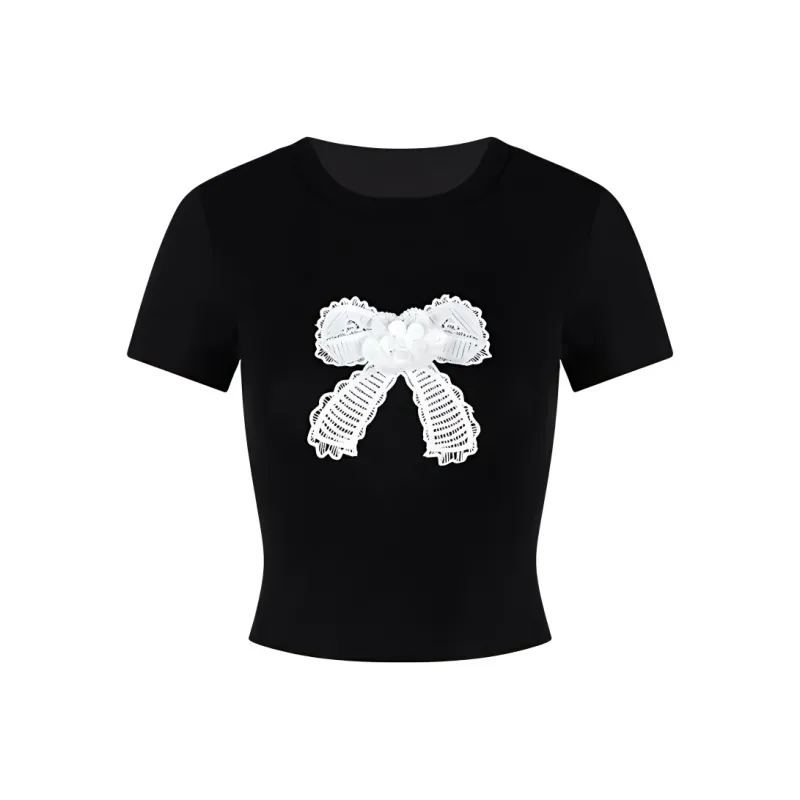 DOKZB Set in Sleeve T Shirt Women's Black-0