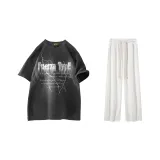 Clothing Set (Dark Gray Top+White Pants)