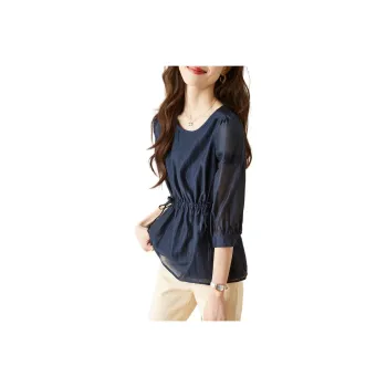 Mo Han Yi Mei Shirt Women's Navy Blue