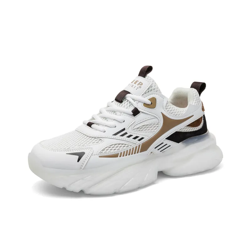 JEEP SPIRIT Cushioning, Slip Resistant, Abrasion Resistant, Lightweight Low Top Chunky Sneakers Men's White-2