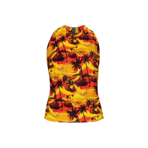 Balenciaga Graphic Print Backless Top
