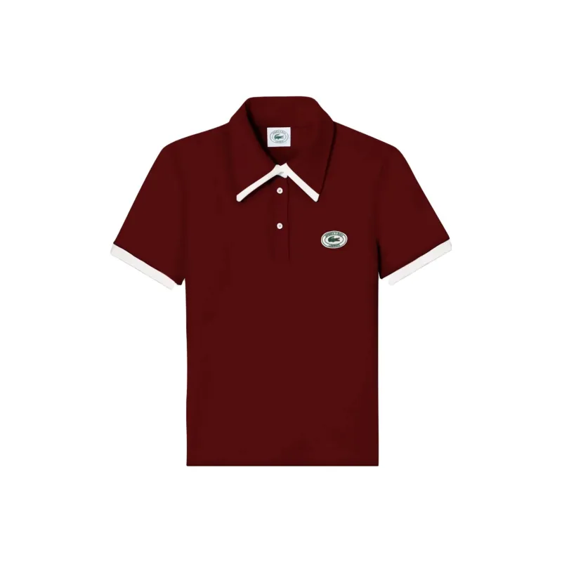 Sporty & Rich X LACOSTE Polo Shirts Women's Burgundy-0