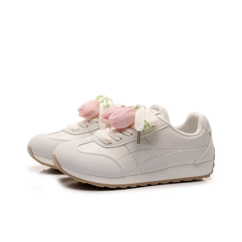 Feiyue Girly Heart Series Abrasion Resistant Lightweight Height Increasing Low Top Casual Shoes Women's Beige-1