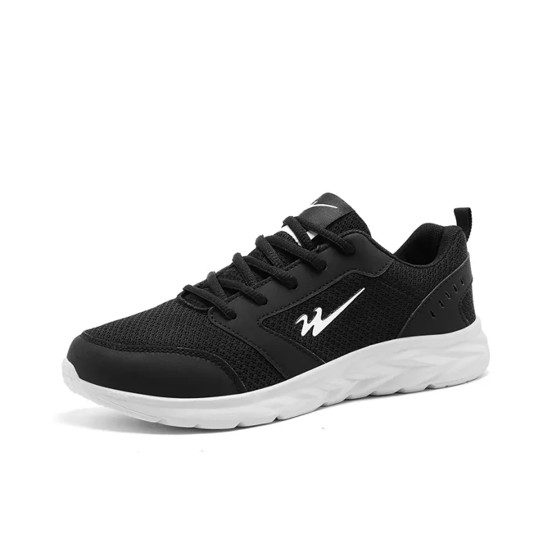 Binary Cushioning, Lightweight, Breathable Low Top Running Shoes Men's Black White-2