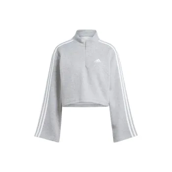 Adidas Free Shipping With AdiClub Essentials 3 Stripes Fleece Quarter Zip Sweatshirt