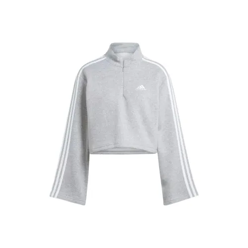 Adidas Free Shipping With AdiClub Essentials 3 Stripes Fleece Quarter Zip Sweatshirt