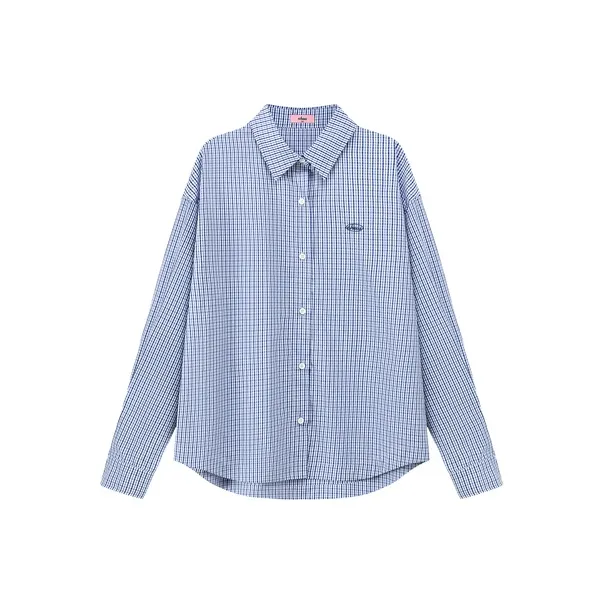CHUU 2024 Fall New Arrival Shirt Women's Blue Plaid-0