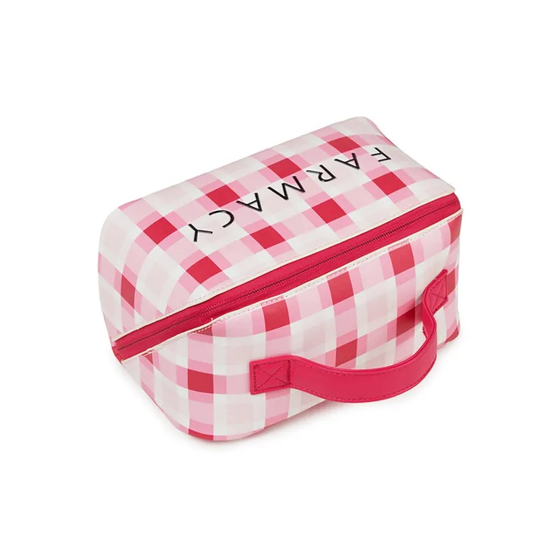 Farmacy PU Makeup Bag Large Size Women's Pink/Black/White-4