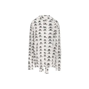 Balenciaga Logo print Silk Blouse