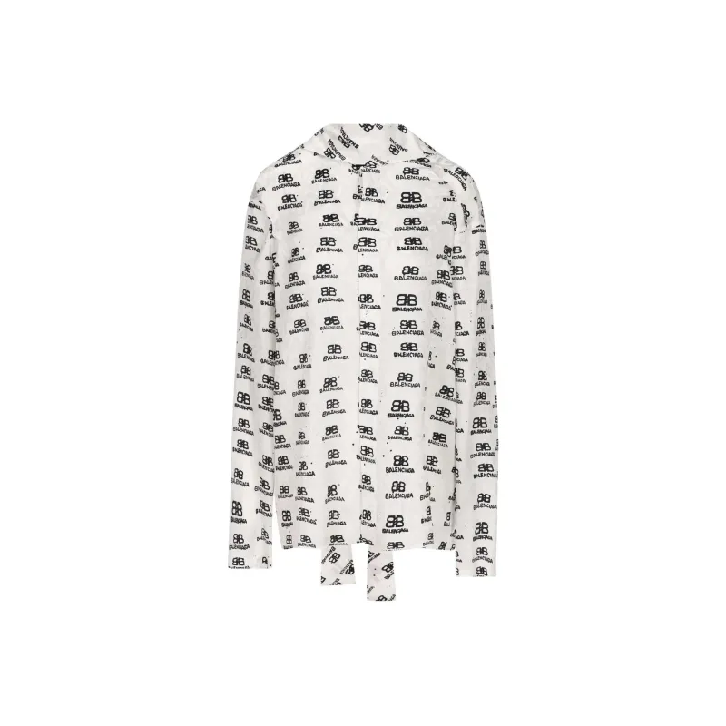 Balenciaga Logo print Silk Blouse-0