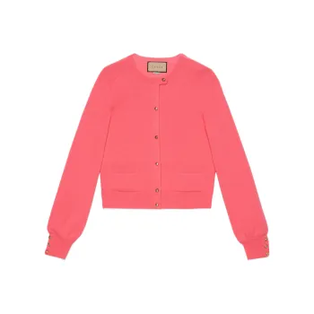 GUCCI Logo embossed Button Up Cardigan