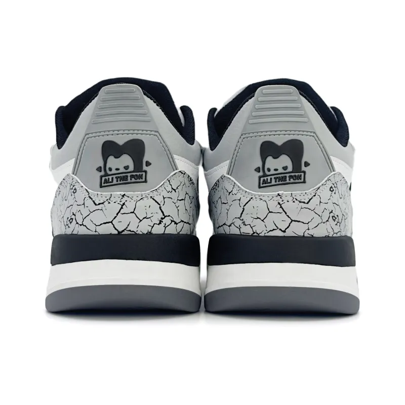 ALI THE FOX Skateboard Shoes Men Low Top Black/Gray-5