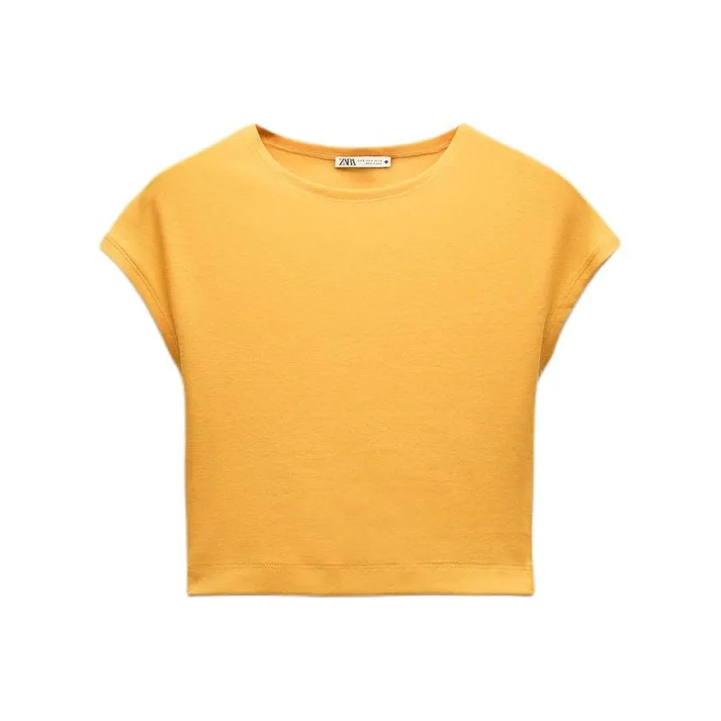 ZARA T-Shirt Women's Orange Red-0
