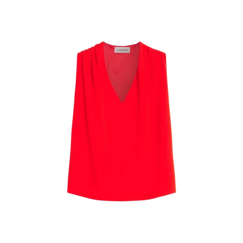 Lanvin V Neck Sleeveless Top-0