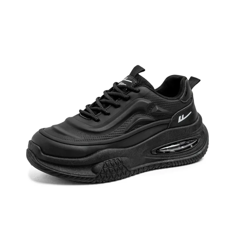 Warrior Coverage Height Increasing Abrasion Resistant Slip Resistant Low Top Chunky Sneakers Men's Black-1