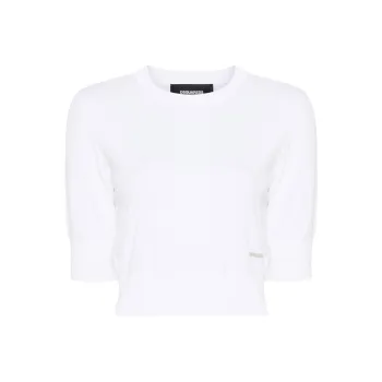 DSQUARED 2 Logo Appliqué Crewneck Knitted Jumper