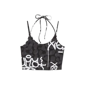 PUMA All Over Print Crop Camisoles Women's Black