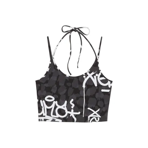 PUMA All-Over Print Crop Camisoles Women's Black