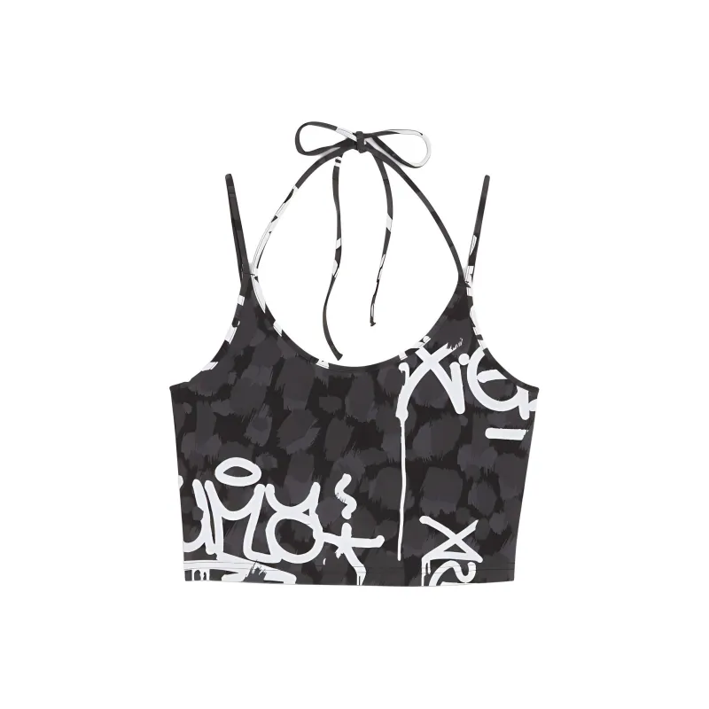 PUMA All Over Print Crop Camisoles Women's Black-0