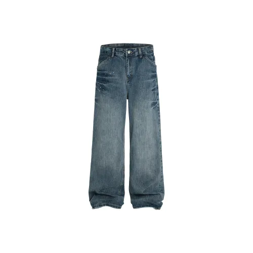 AFISHSTAY Curved Knife Jeans Unisex Blue