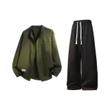 Clothing Set (Army Green Shirt+Black Pants)