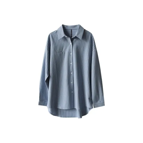 SHALLOW STREAMS Shirt Women's Blue White