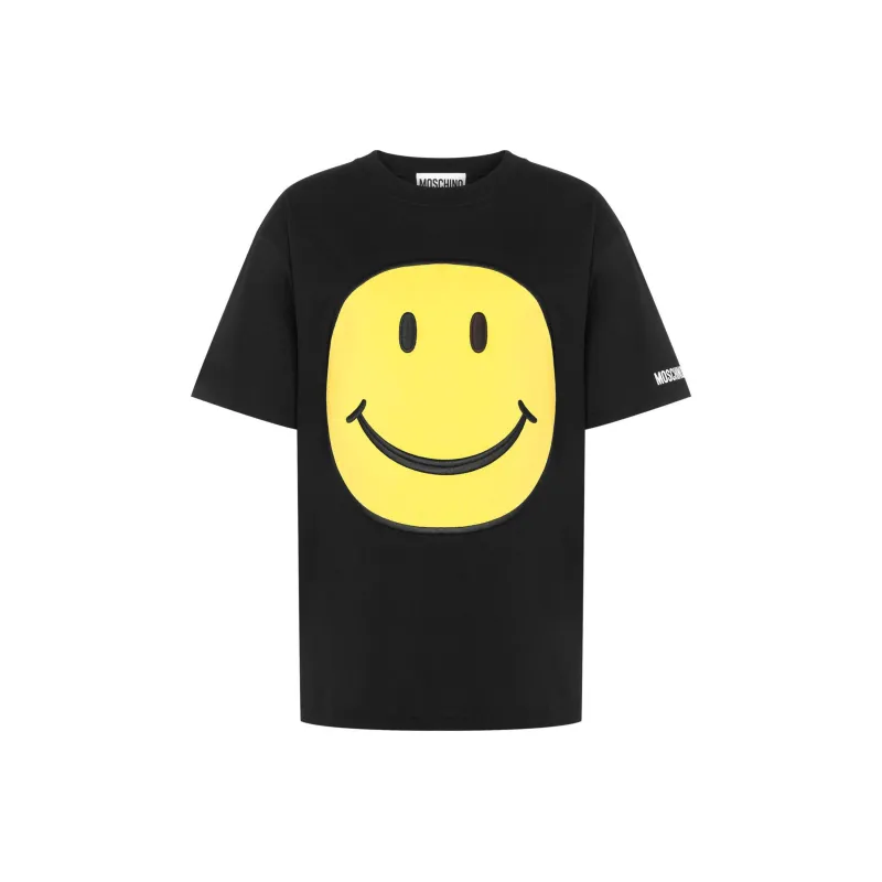 MOSCHINO Smile Face Printed Crewneck T Shirt-0