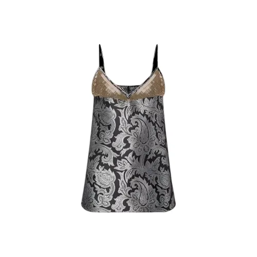 LOUIS VUITTON Beaded Paisley Printed Tank Top Camisole Women's Gray