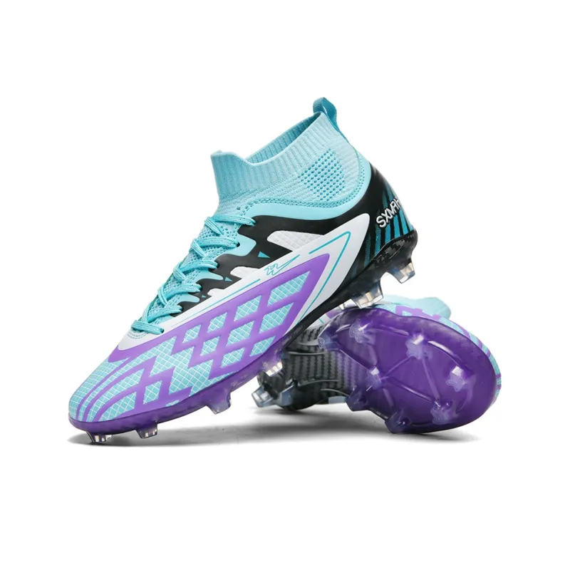 Binary Soccer Shoes Unisex High Top Purple-3