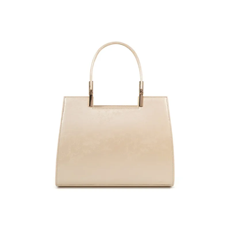 Vigno High quality Fabric One Shoulder Handbags Medium Size Women's Ecru-4