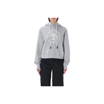 PALM ANGELS College Fitted Hoodie Melange Green