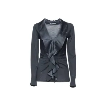 ALBERTA FERRETTI V-Neck Ruffled Long-Sleeved Top